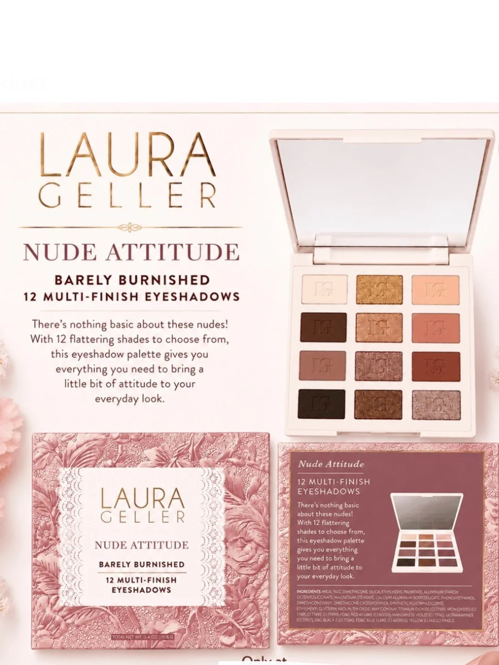 Laura Geller Nude Attitude Eyeshadow Palette - Barely Burnished